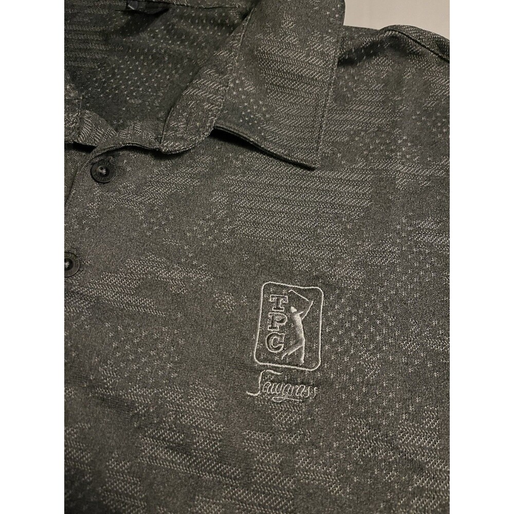 Adidas TPC Sawgrass Golf Course Logo Gray Camo Polo Shirt XL Players PGA Tour